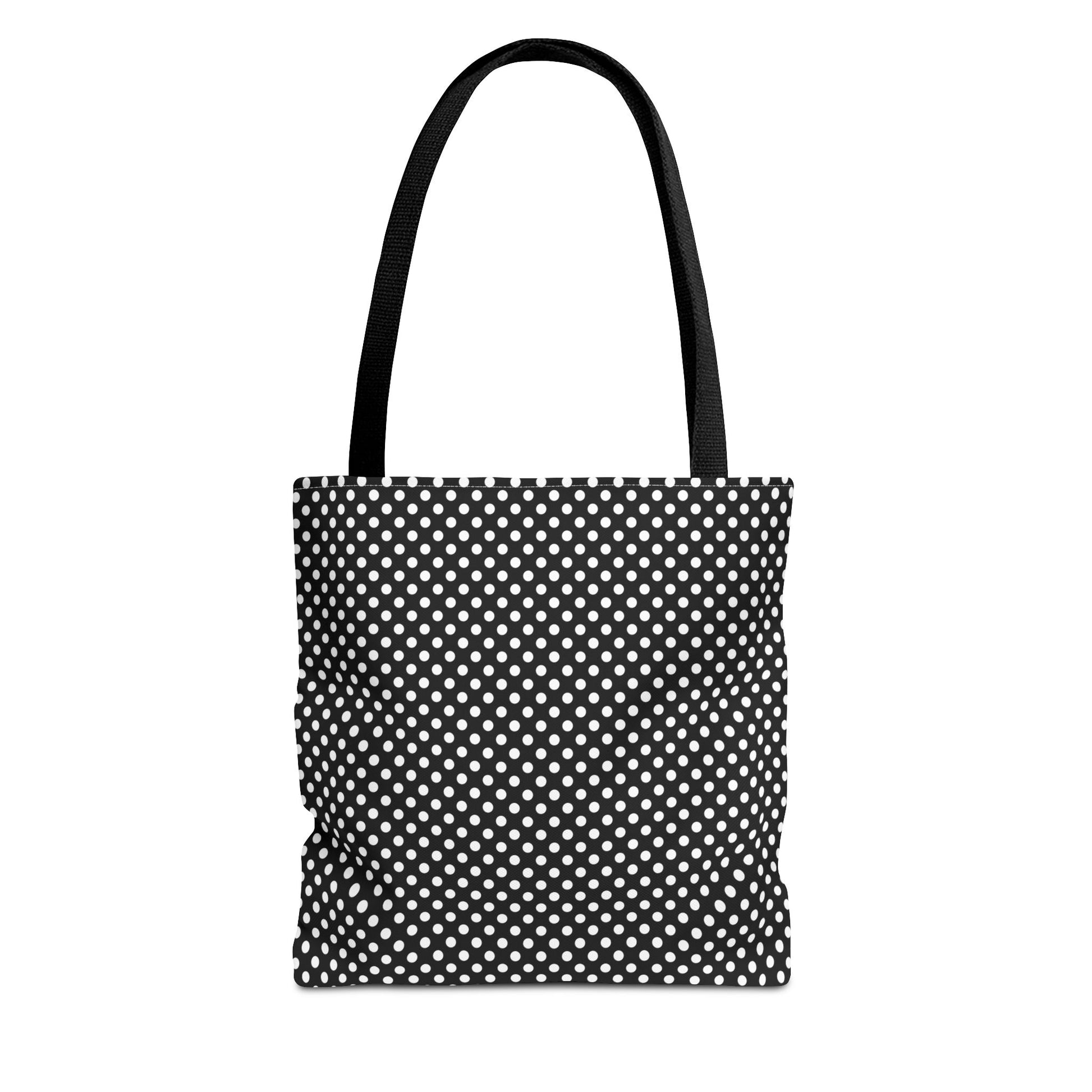 Classic Black and White Polka Dot Tote Bag - Versatile Canvas Bag for Shopping, Beach, Gym, Travel, Everyday Use, Eco-Friendly Bag - LOLA VEGAS ART
