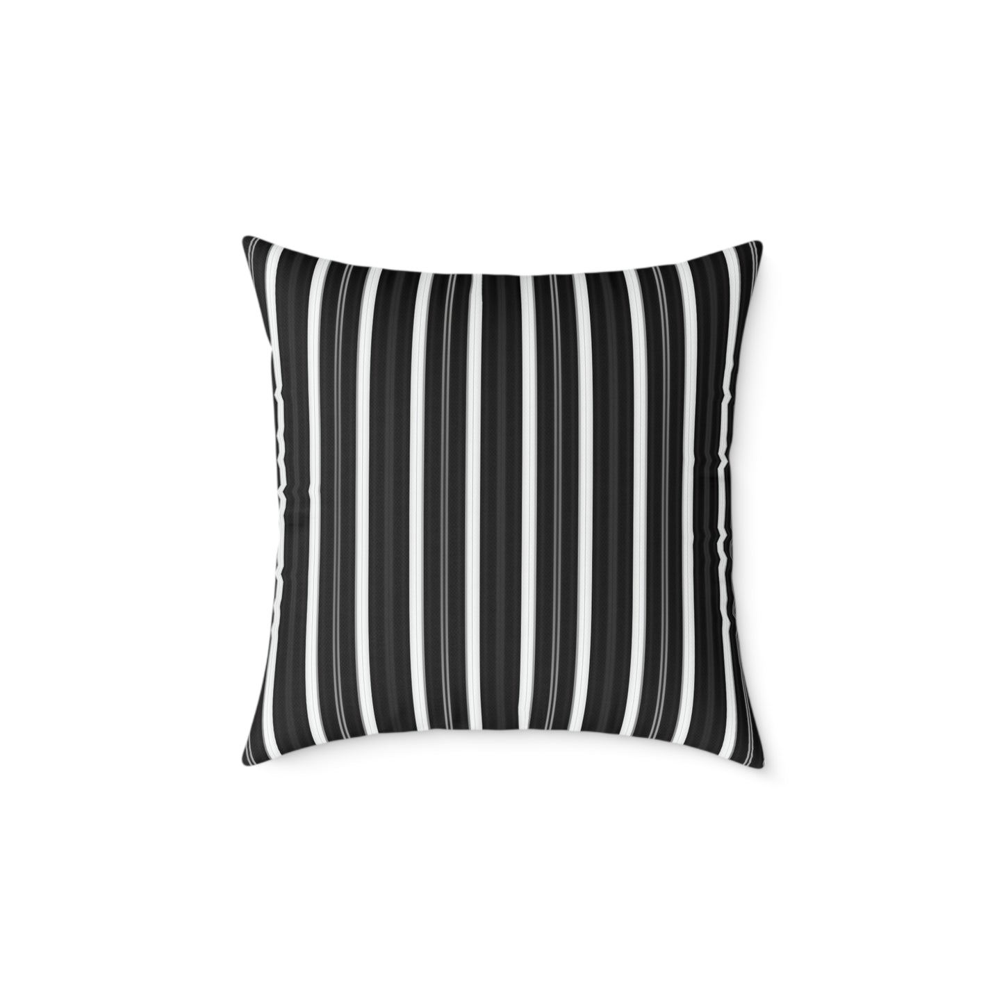 Black White Vertical Stripe Square Pillow | Modern Striped Cushion
