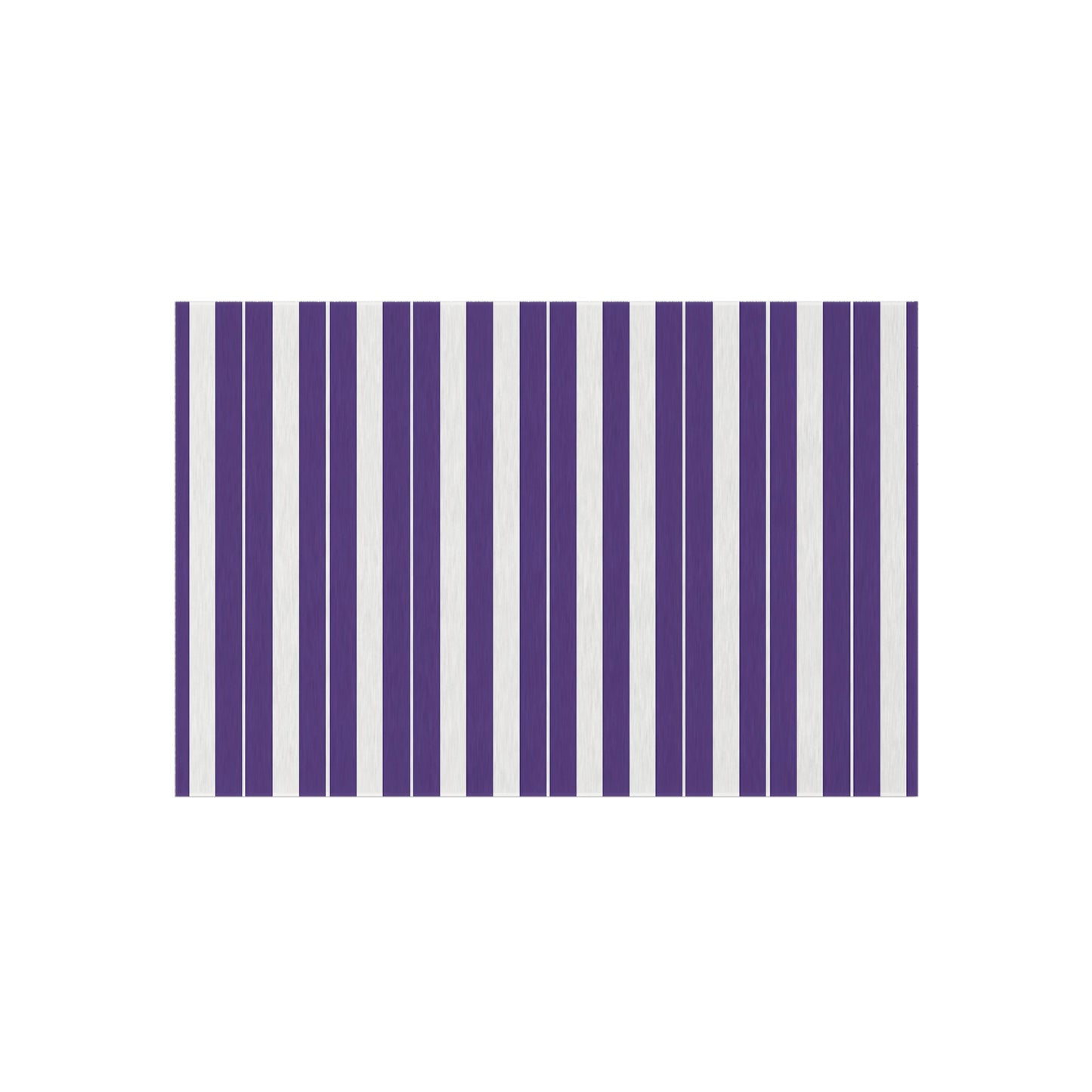 Purple White Stripe Outdoor/Indoor Rug | Patio Mat, Weather-Resistant Striped Doormat