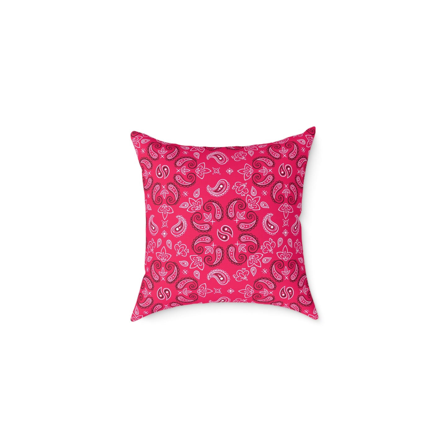 Red-Rose Paisley Pattern Pillow | Square Throw Pillow