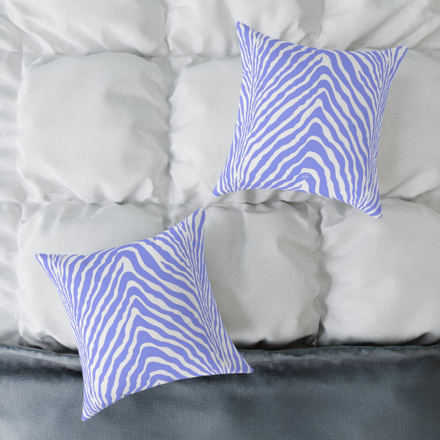 Lavender Zebra Stripe Square Pillow | Animal Print Cushion