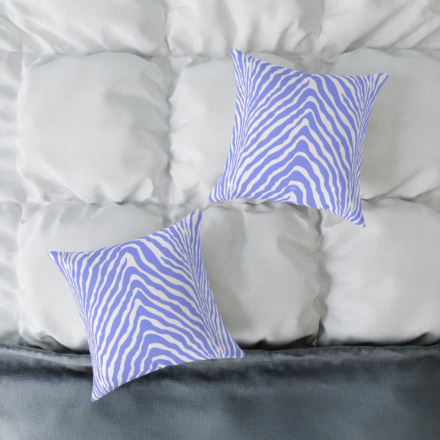 Lavender Zebra Stripe Square Pillow | Animal Print Cushion