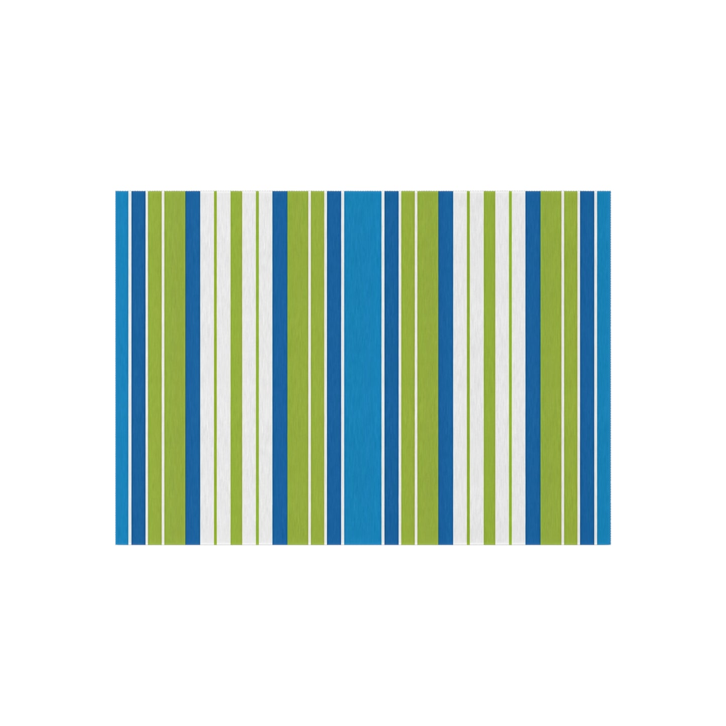 Blue Green Striped Outdoor/Indoor Rug | Patio Mat