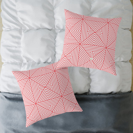 Geometric Coral Maze Pattern Pillow | Square Throw Pillow, Modern Home Decor, Accent Cushion, Stylish Gift, Couch Pillow, Boho Pillow