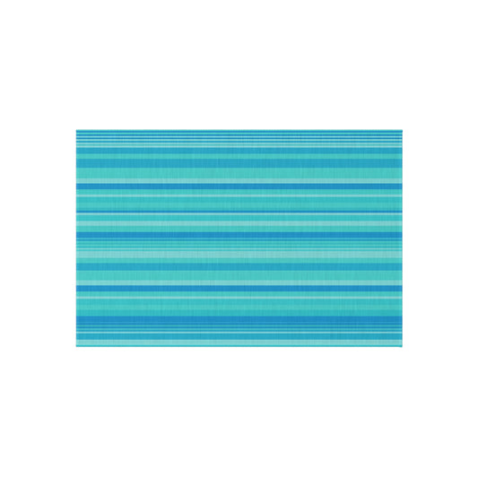 Blue Striped Beach Stripe Outdoor Rug | Patio Mat