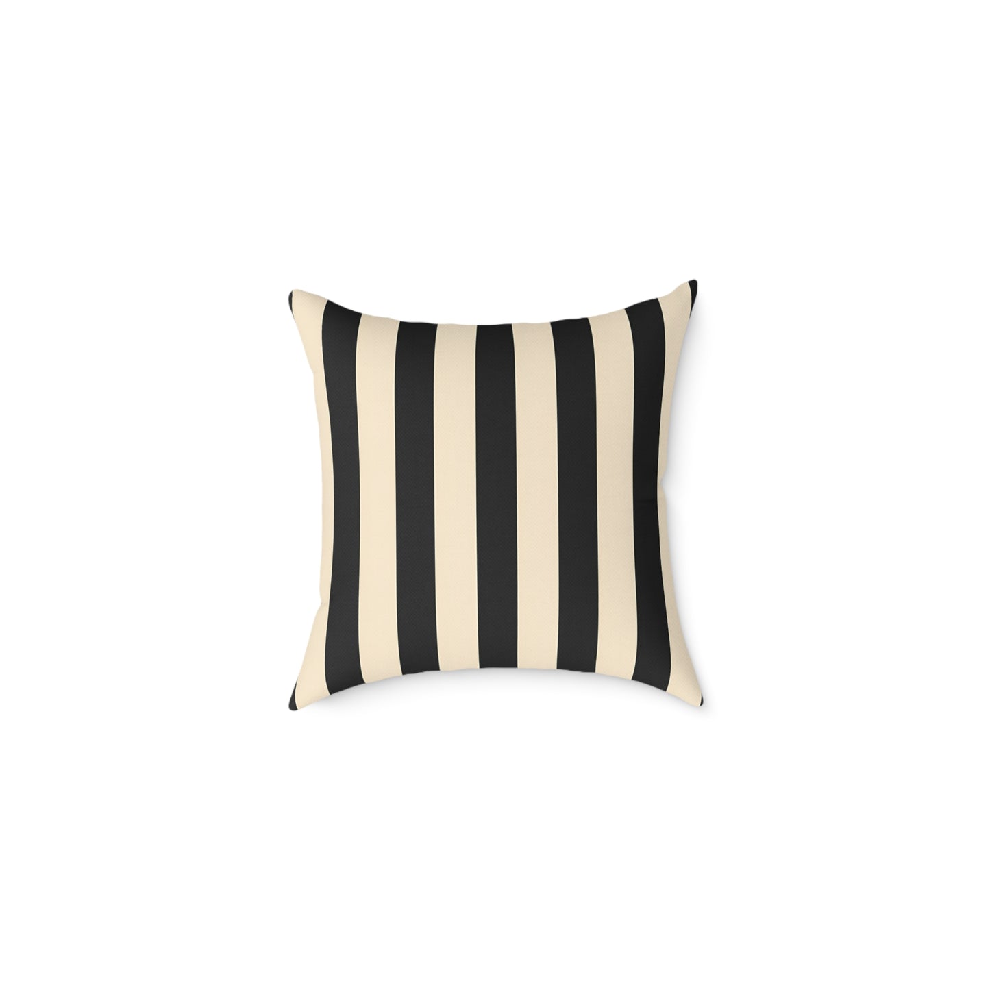 Black and Cream Vertical Stripe Square Pillow | Canvas Throw Pillow