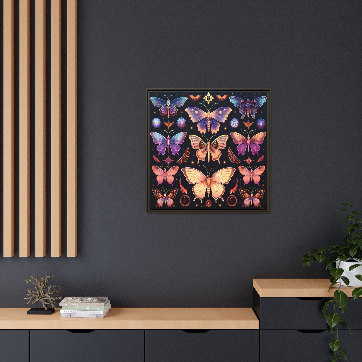 Colorful Butterfly Art Print, Framed Wall Decor, Butterfly Lover Gift, Nature Wall Art, Feminine Home Decor, Unique Birthday Gift - LOLA VEGAS ART