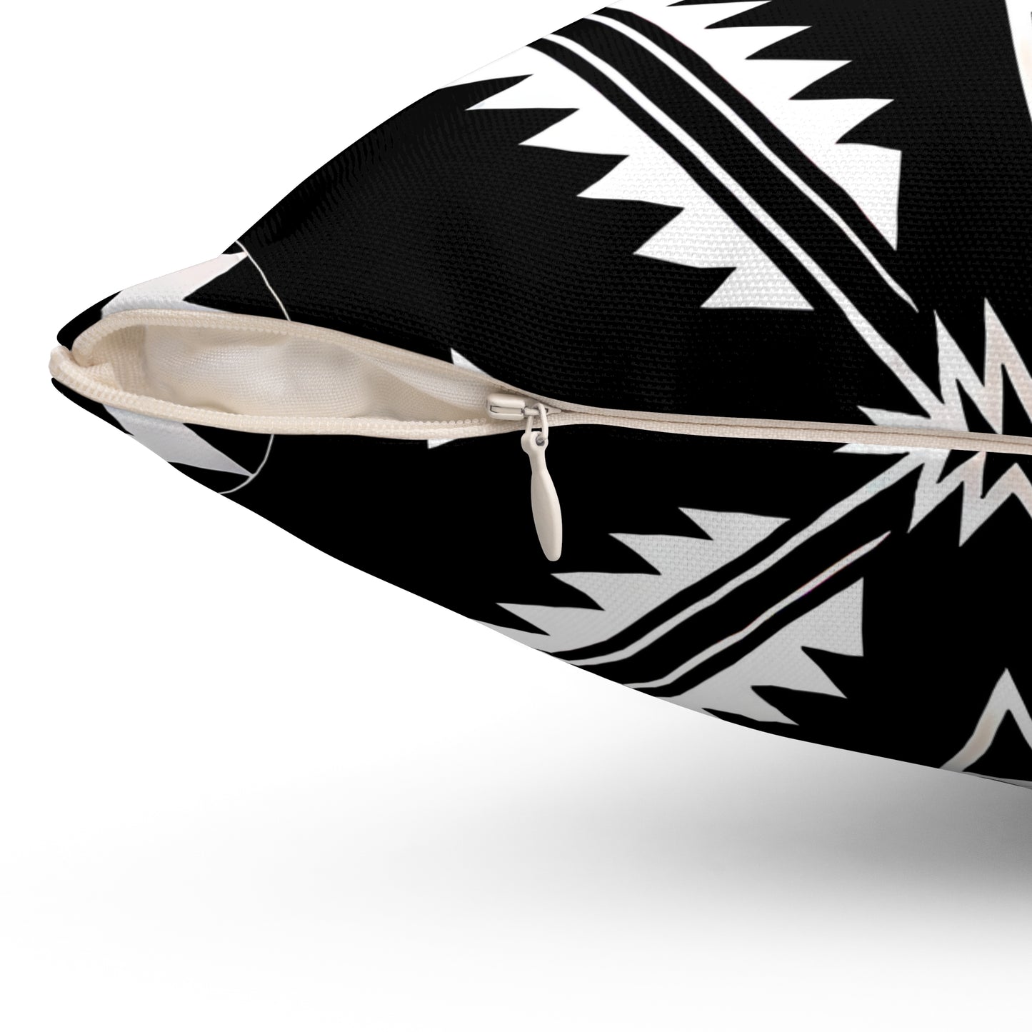 Black and White Bohemian Decorative Pillow, Tribal Pattern Accent Cushion, Modern Home Decor, Cozy Living Room Accessory, Unique Gift Idea