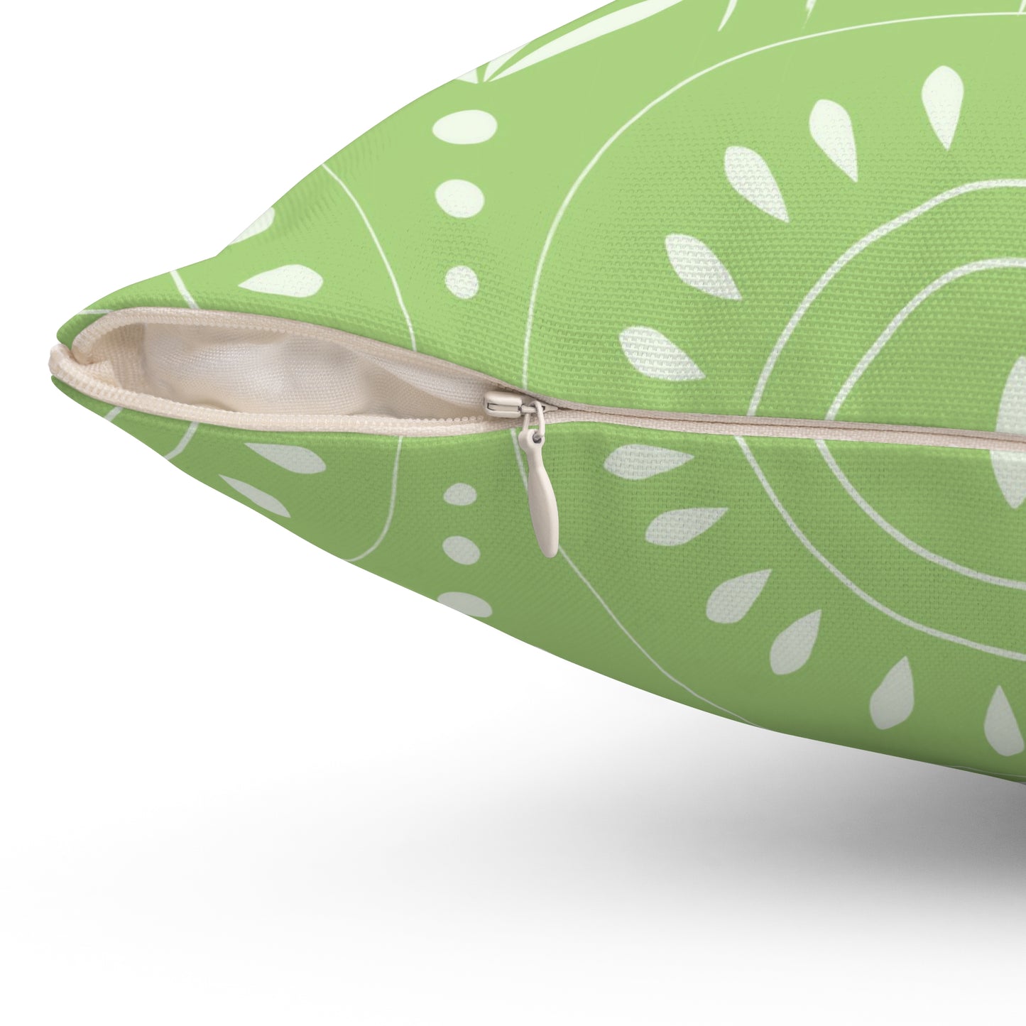 Boho Chic Spun Polyester Square Pillow, Green Abstract Decor, Throw Pillow for Living Room, Modern Home Accent, Housewarming Gift, - LOLA VEGAS ART