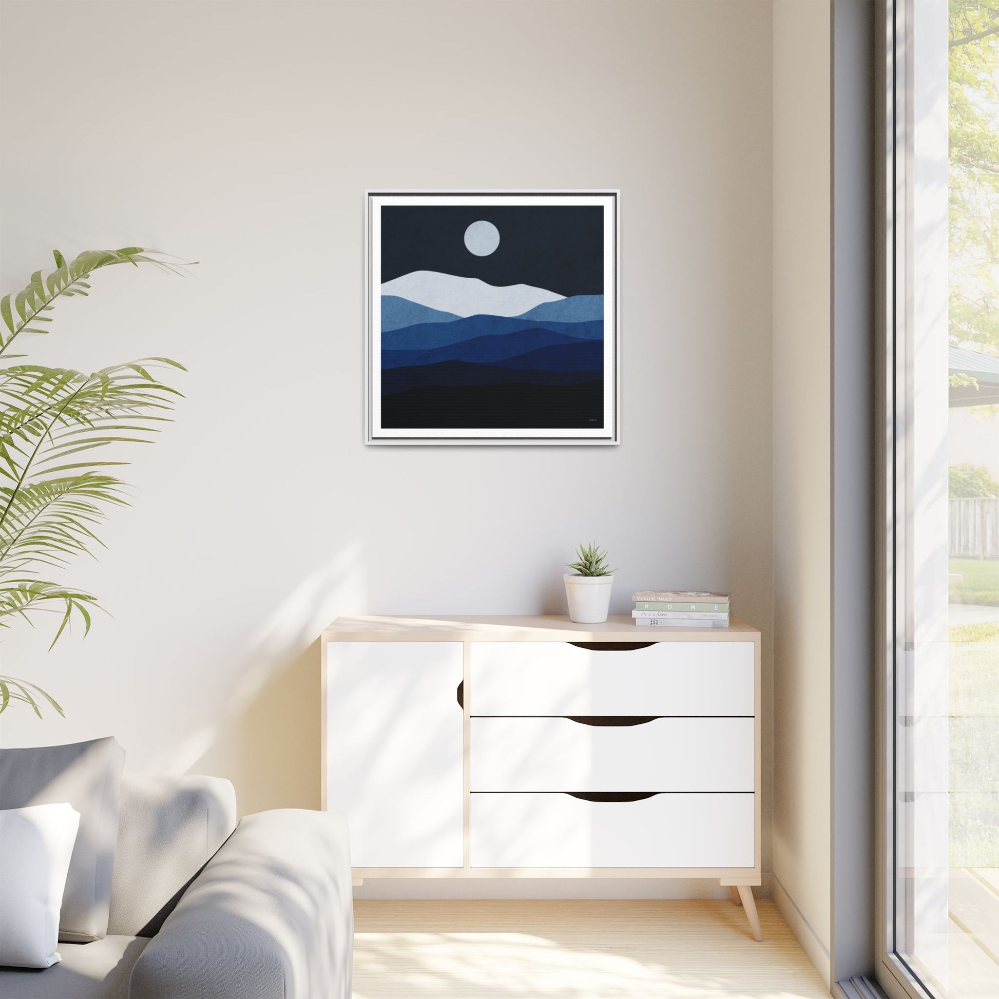 Framed Canvas Art, Serene Mountain Landscape, Modern Home Decor, Nature Wall Art, Gift for Nature Lovers, Interior Design - LOLA VEGAS ART