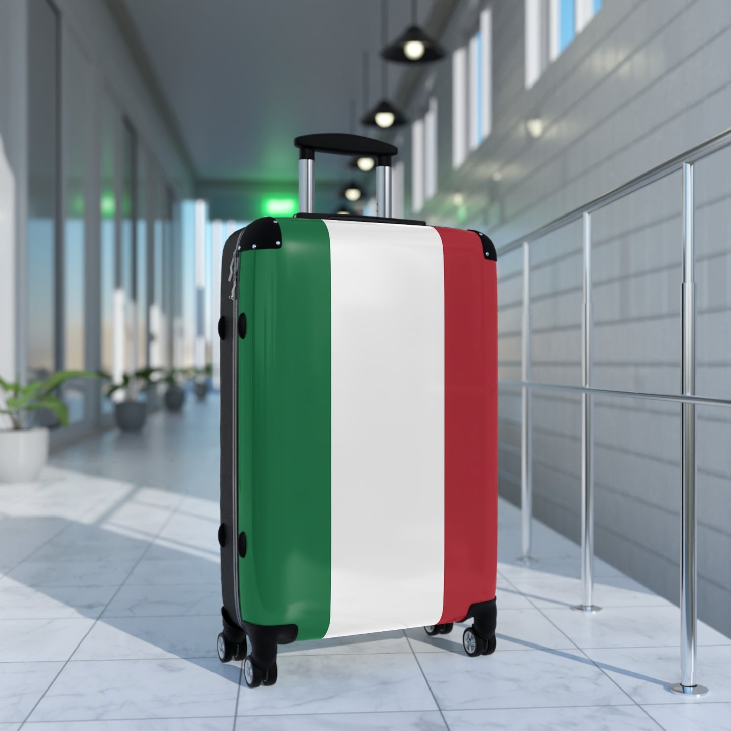 Italian Flag Suitcase | Green White Red Luggage, Travel Spinner