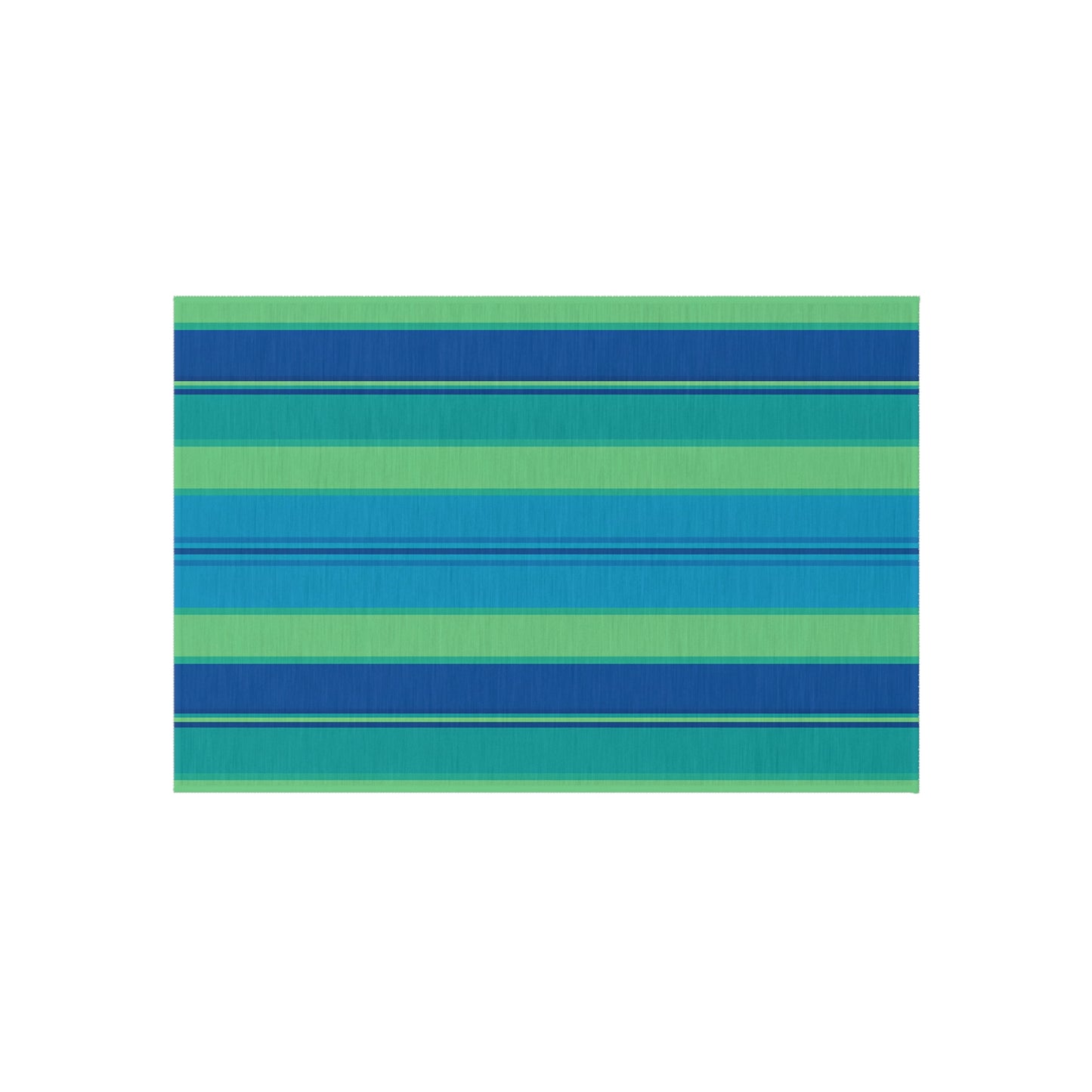 Blue Green Striped Outdoor Rug | Indoor Rug