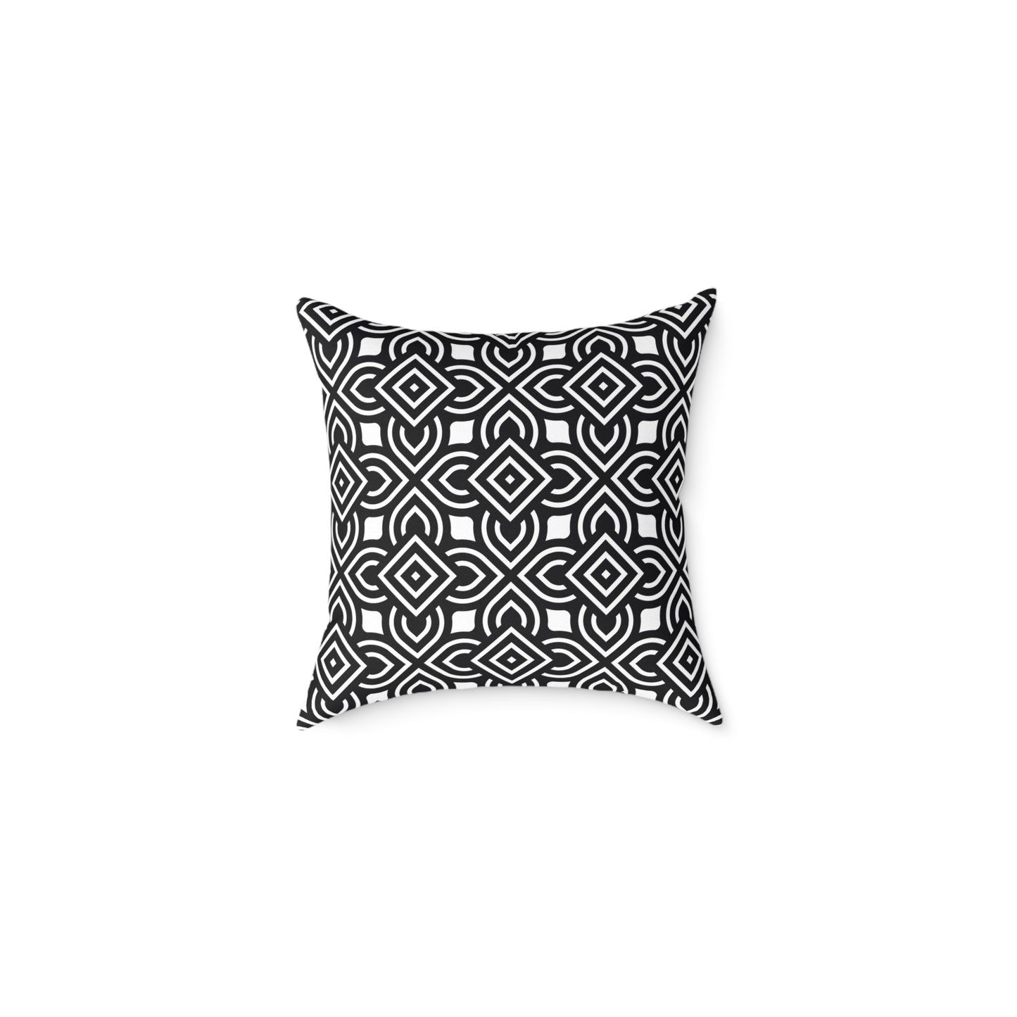 Black White Geometric Pattern Square Pillow | Modern Home Decor, Black and White Accent Cushion, Gift for Homeowners, Cozy Throw Pillow