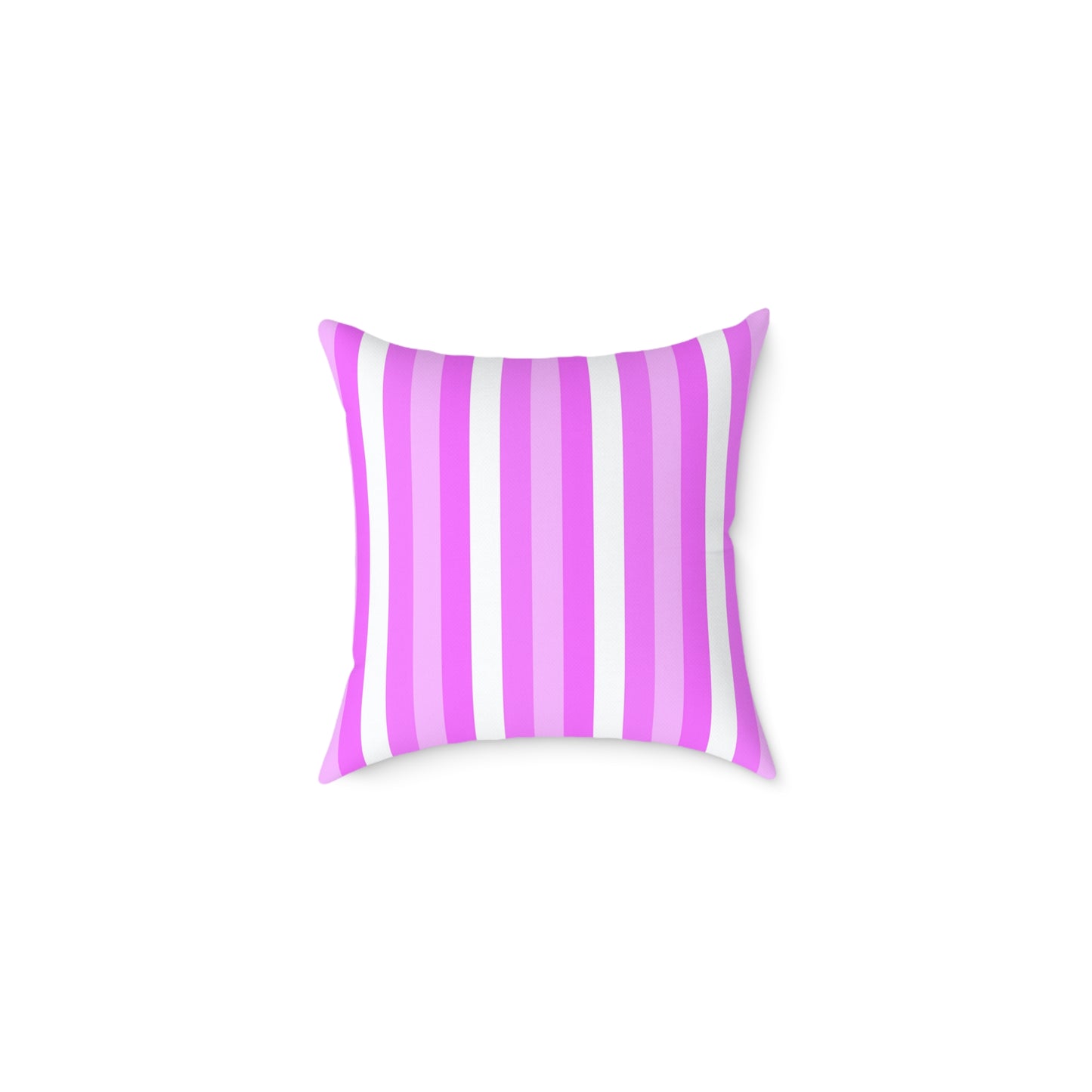 Pink White Stripe Pattern Square Pillow | Poly Canvas Pillow