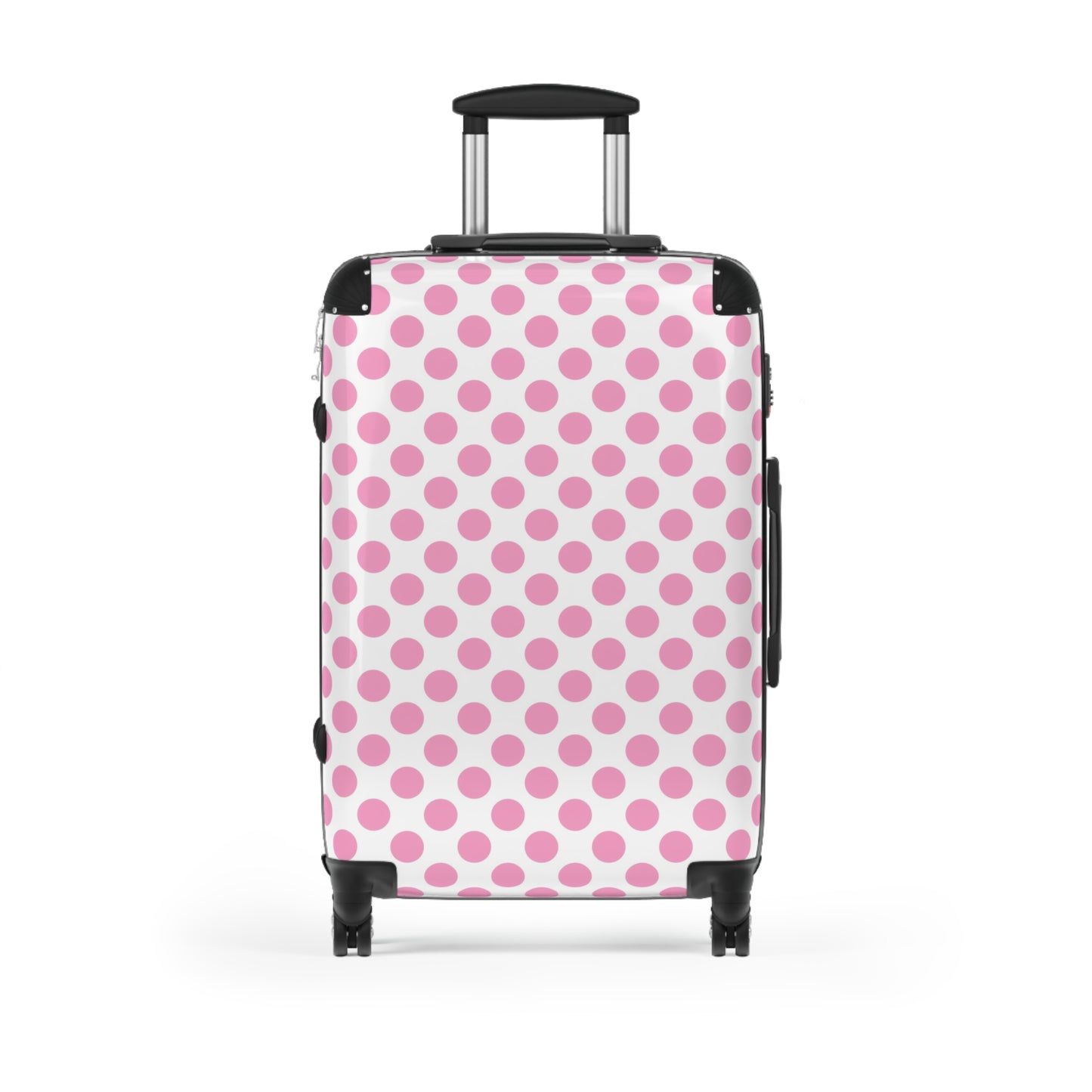 Cute Pink Polka Dot Suitcase, Trendy Luggage, Travel Gear, Vacation Essentials, Stylish Carry-On for Women, Teen Luggage
