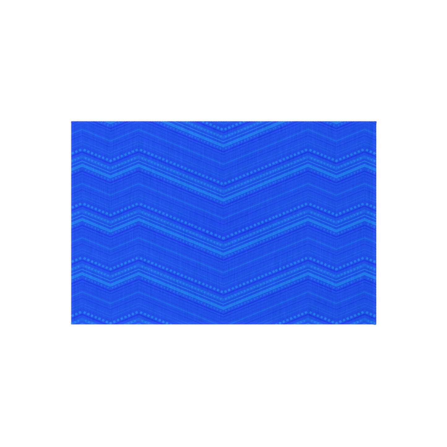 Blue Chevron Outdoor/Indoor Rug | Modern Patio Mat, Weather-Resistant