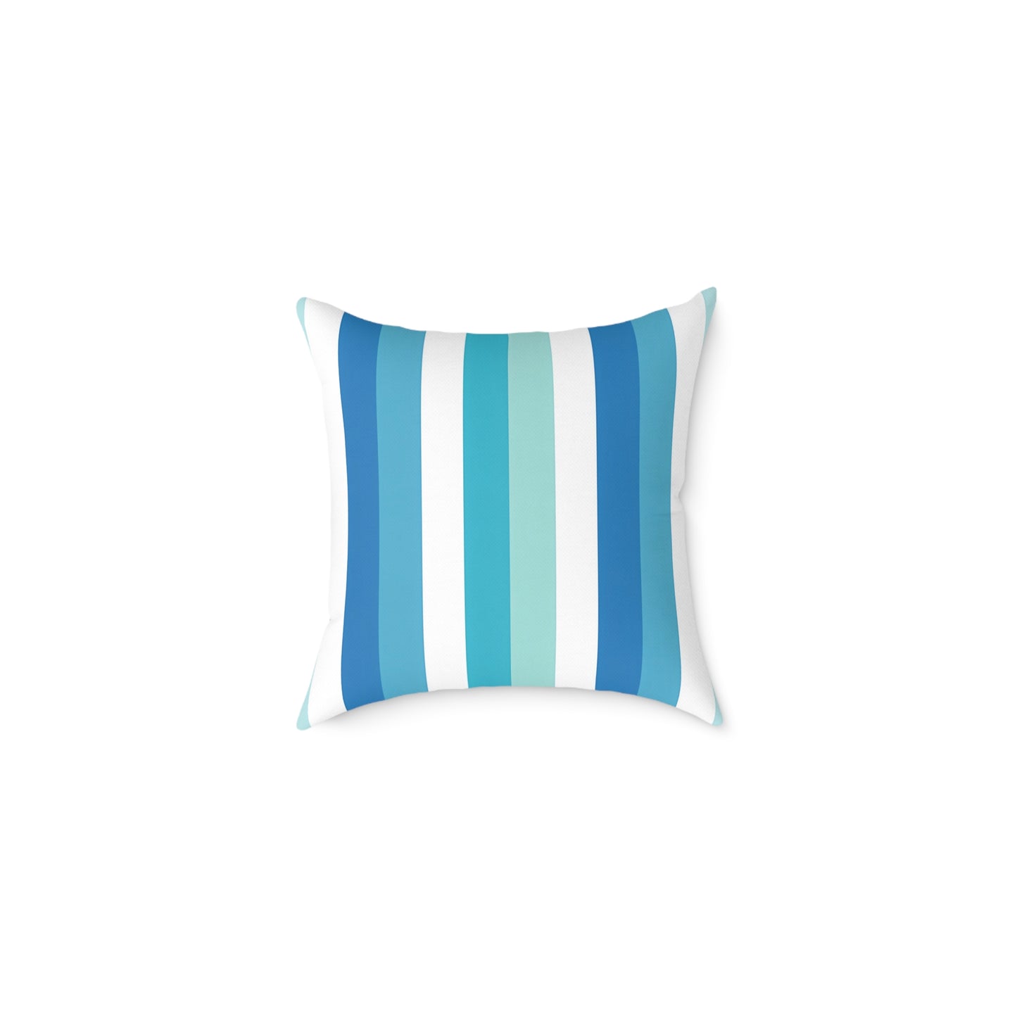 Blue Teal White Vertical Stripes Pillow | Square Pillow