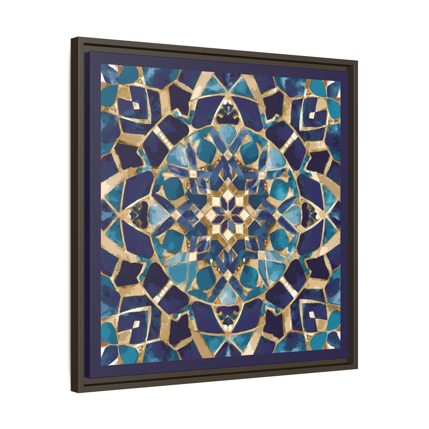 Framed Blue Moroccan Mosaic Wall Art — Matte Canvas Print