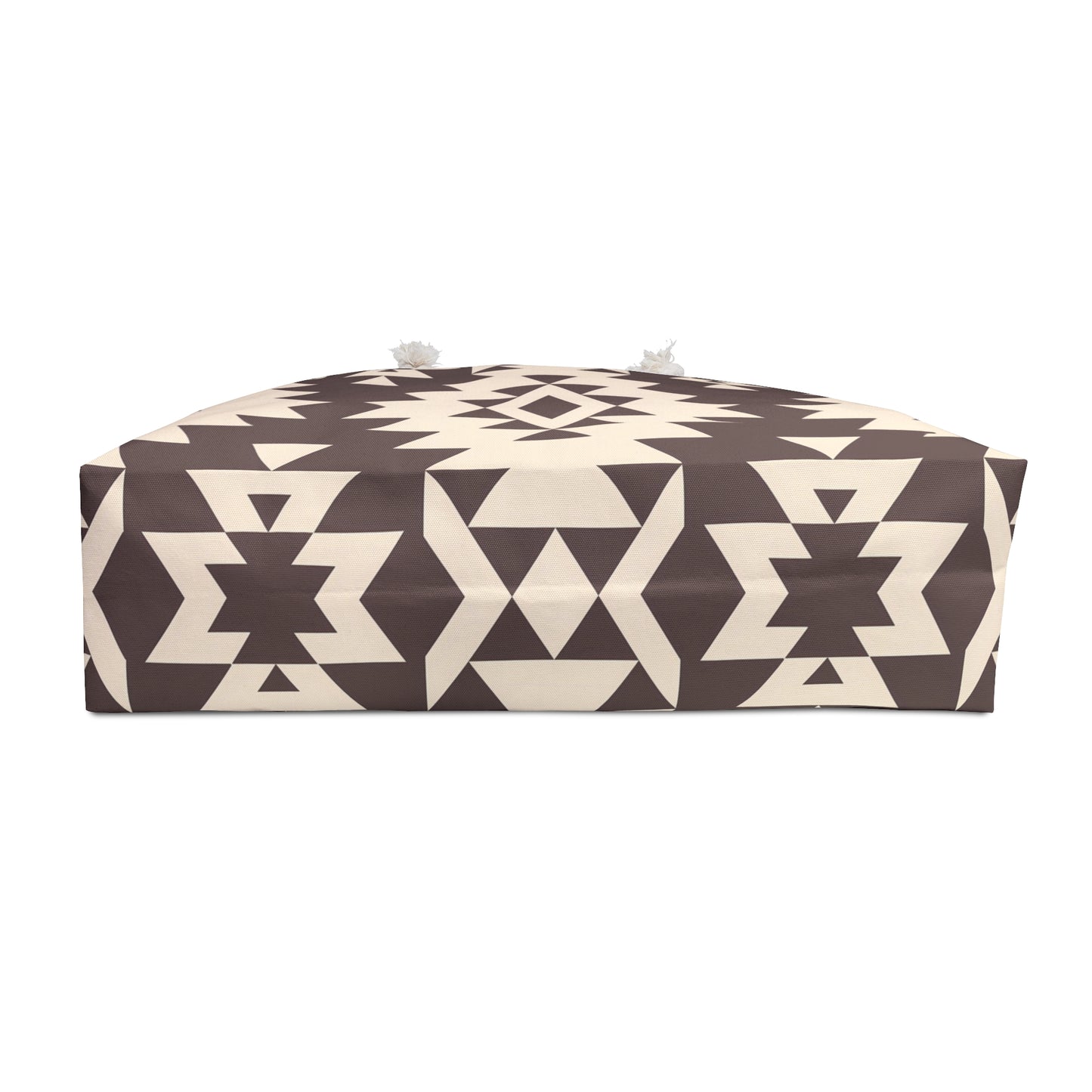 Brown and Beige Tribal Pattern Weekender Bag, Boho Tote, Travel Bag, Overnight Tote, Beach Bag, Modern Chic Style, Tribal Gift