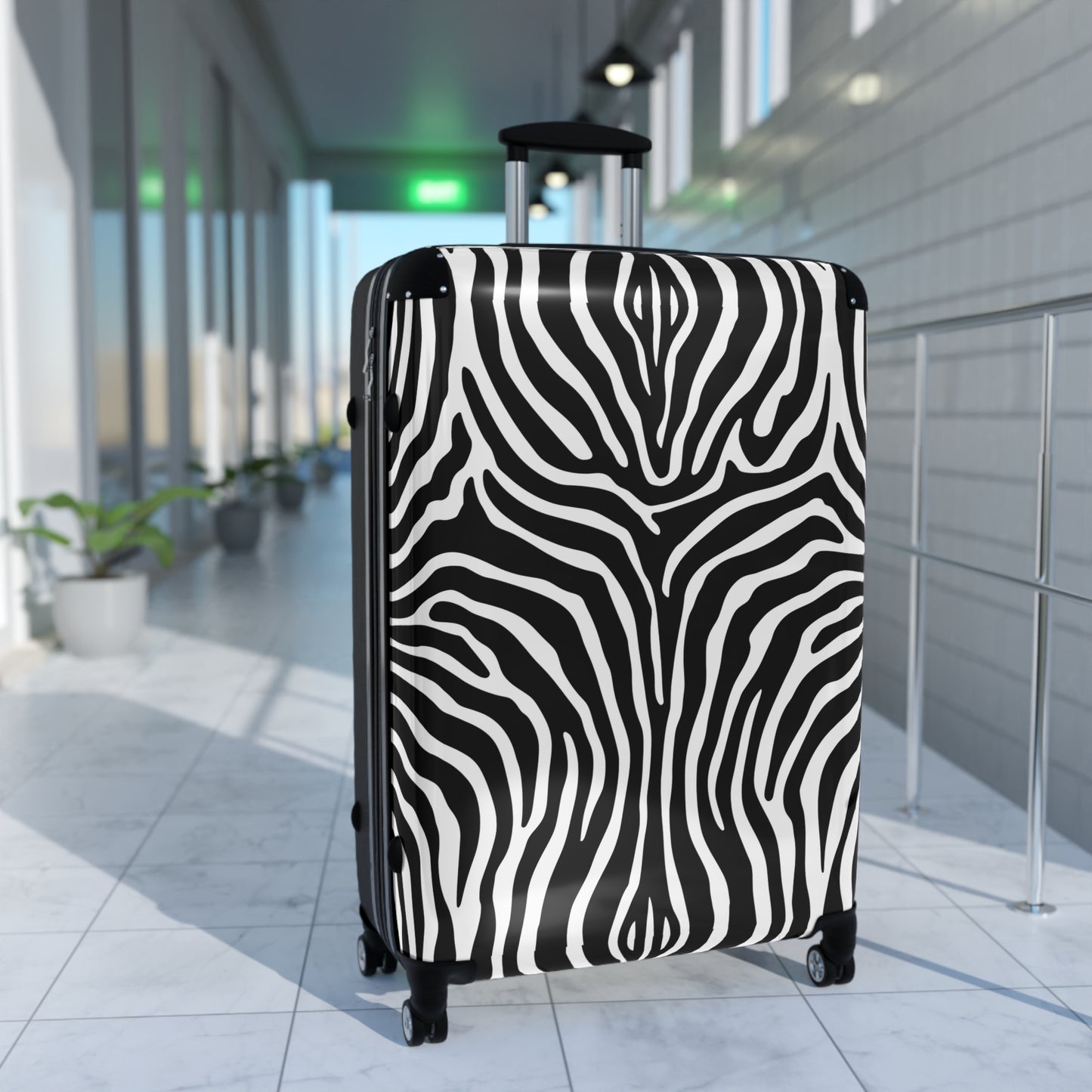 Zebra Stripe Pattern Suitcase | Rolling Luggage