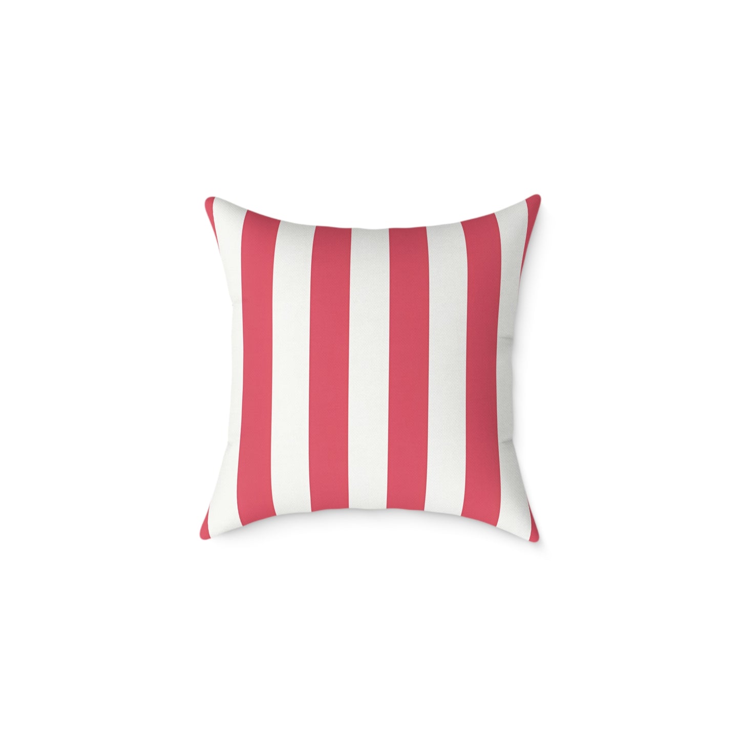 Red and White Vertical Stripes Pillow | Nautical Coastal Decorative Cushion