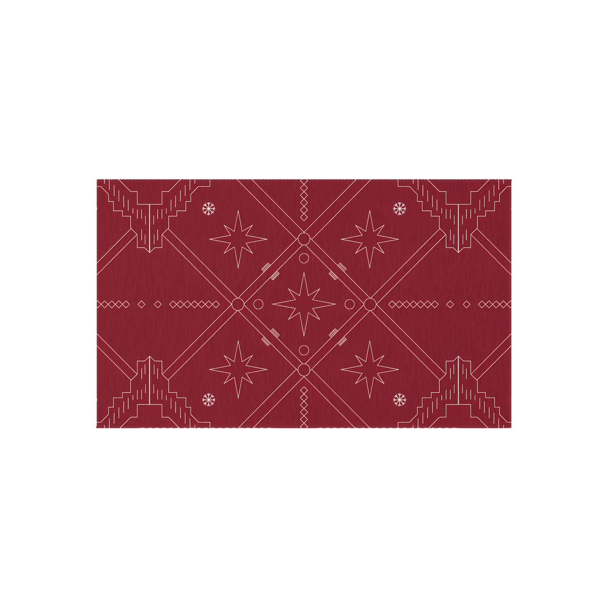 Geometric Star Pattern Outdoor Rug | Red Southwestern Patio Mat
