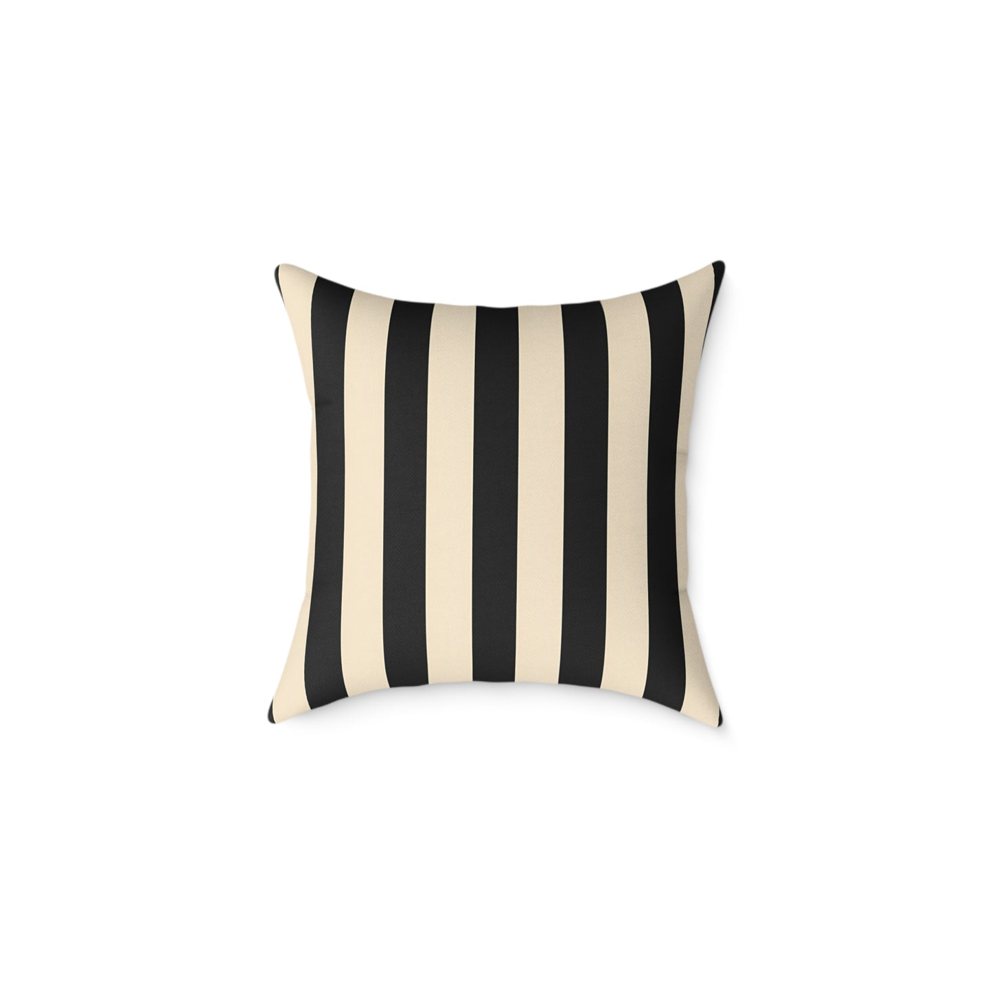 Black and Cream Vertical Stripe Square Pillow | Canvas Throw Pillow