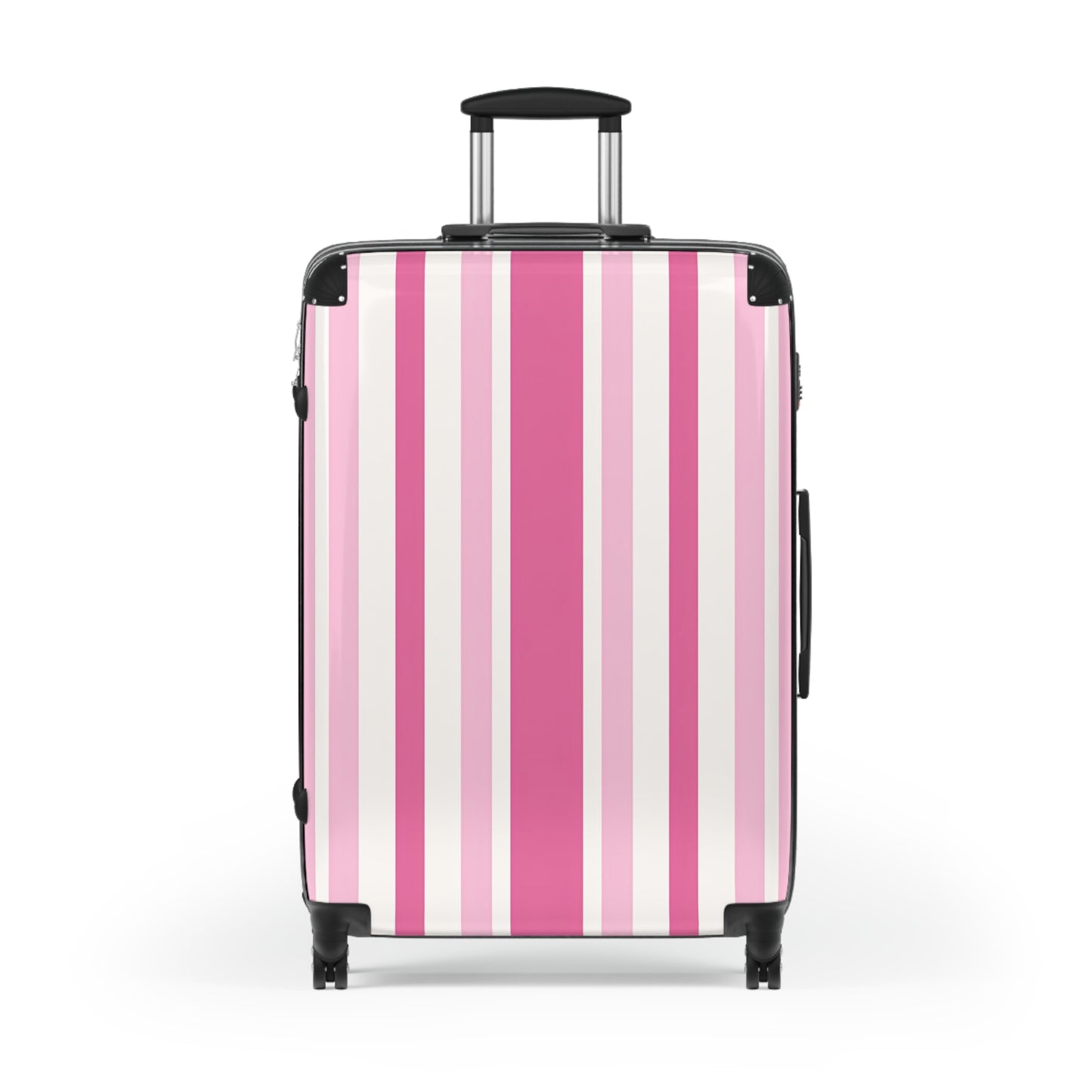 Pink Striped Suitcase | Hard Shell Luggage