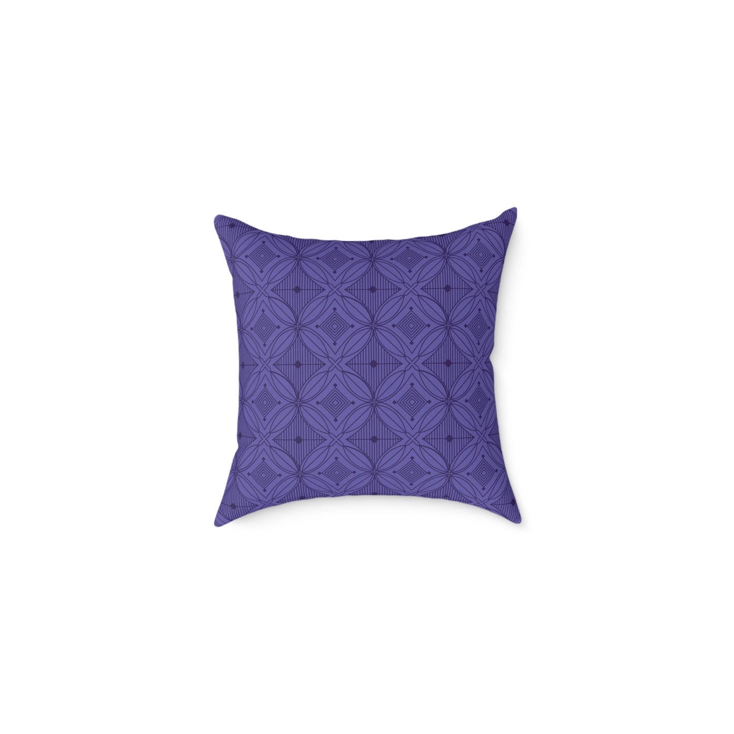 Geometric Mosaic Pattern Square Poly Canvas Pillow | Purple Tile Design