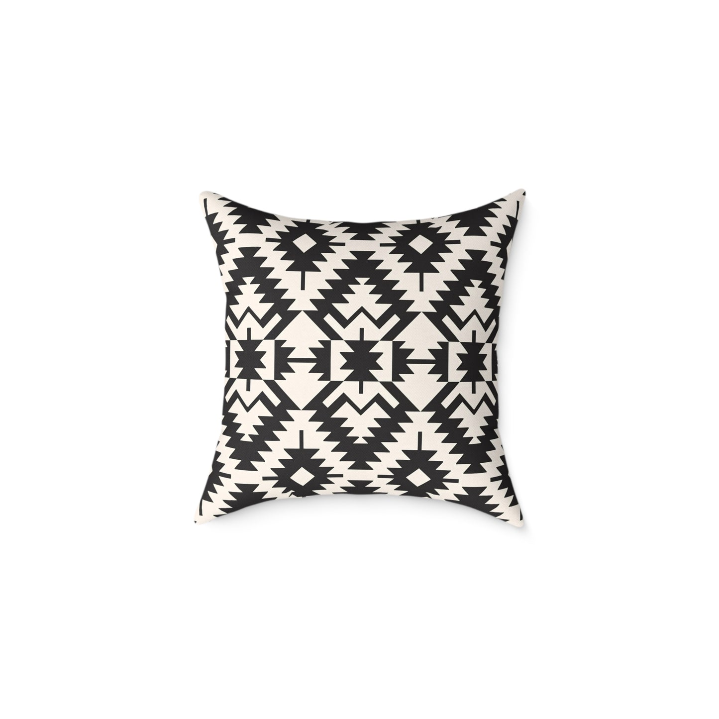Black and White Aztec Geometric Square Pillow | Tribal Pattern Throw Pillow