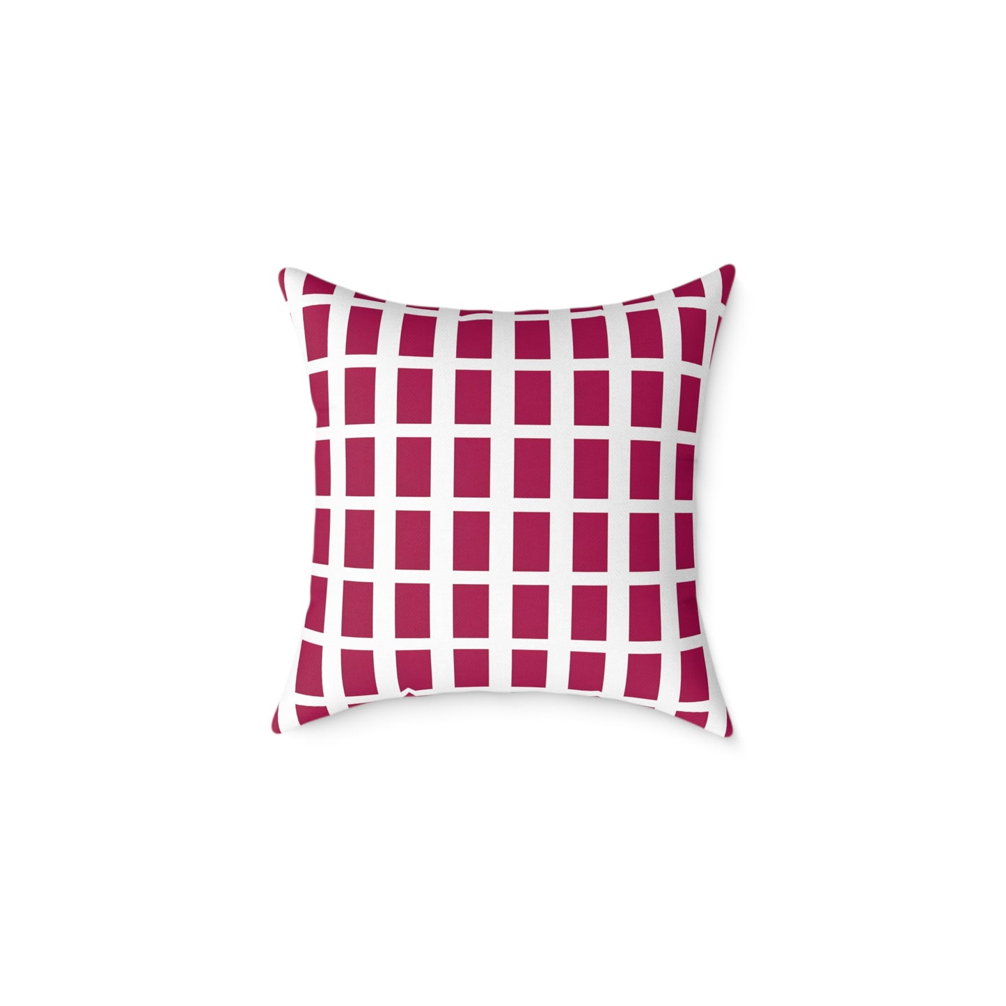 Maroon Grid Pattern Pillow | Square Throw Pillow, Modern Geometric Cushion