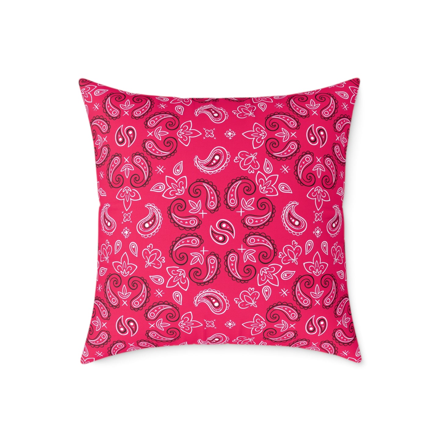 Red-Rose Paisley Pattern Pillow | Square Throw Pillow