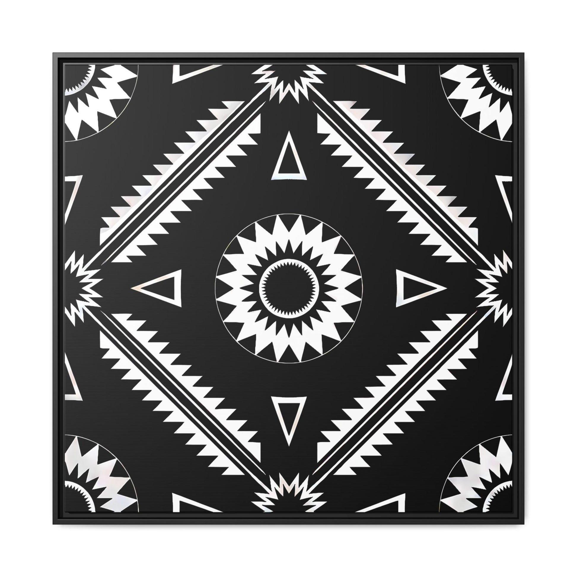 Framed Abstract Art Print, Geometric Wall Decor, Modern Home Accent, Black and White Framed Canvas - LOLA VEGAS ART