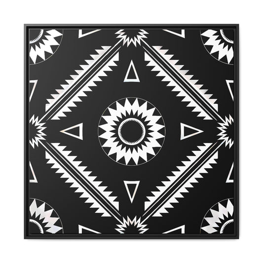 Framed Abstract Art Print, Geometric Wall Decor, Modern Home Accent, Black and White Framed Canvas