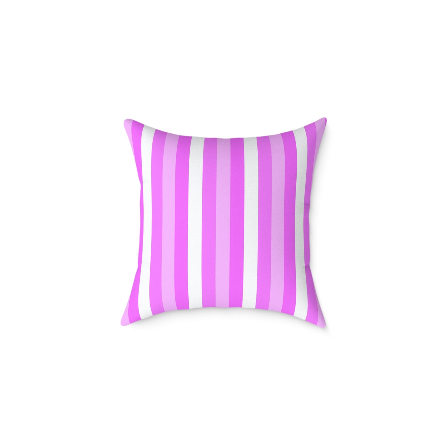 Pink White Stripe Pattern Square Pillow | Poly Canvas Pillow