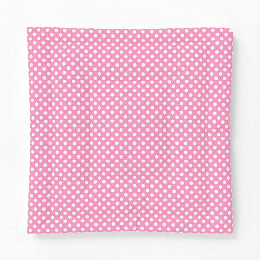 Pink White Polka Dot Cotton Comforter | White Dot Bedding, Kids Room Throw
