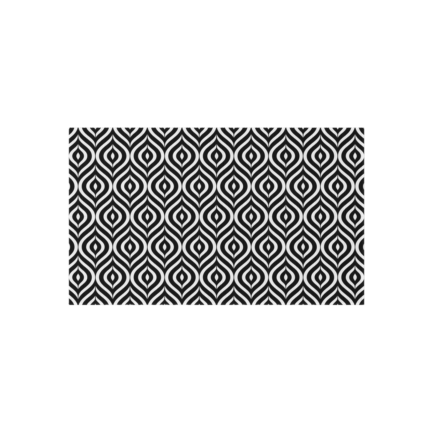 Geometric Black White Pattern Outdoor/Indoor Rug | Waterproof Patio Mat