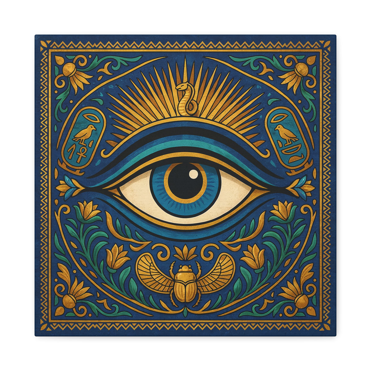 Eye of Horus Illustration Matte Canvas Egyptian Wall Art