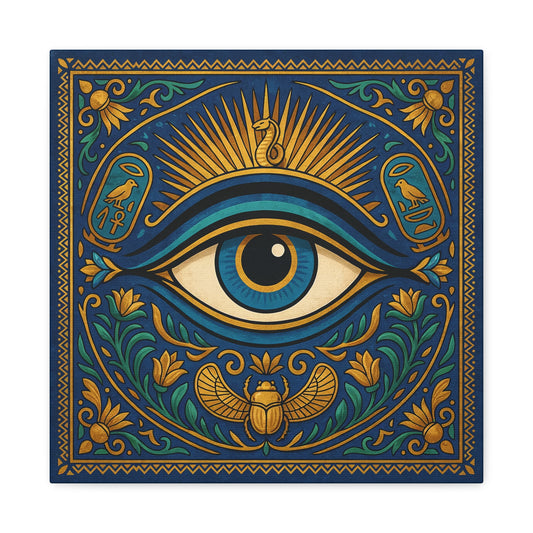 Eye of Horus Illustration Matte Canvas Egyptian Wall Art