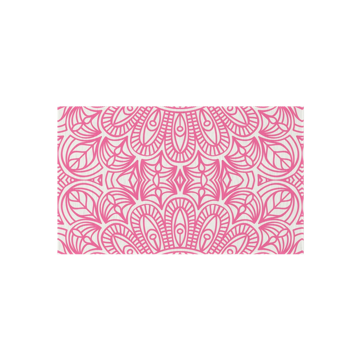 Pink Mandala Pattern Outdoor/Indoor Rug | Floral Patio Mat
