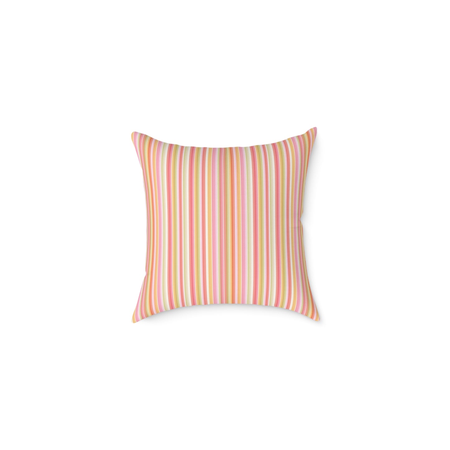 Pastel Stripe Square Pillow | Pink Yellow Green Striped Decorative Pillow