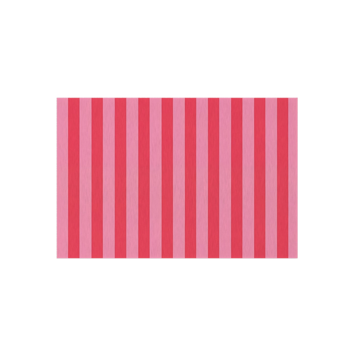 Light Pink and Watermelon Pink Stripe Outdoor Rug | Patio Mat, Water-Resistant Porch Rug