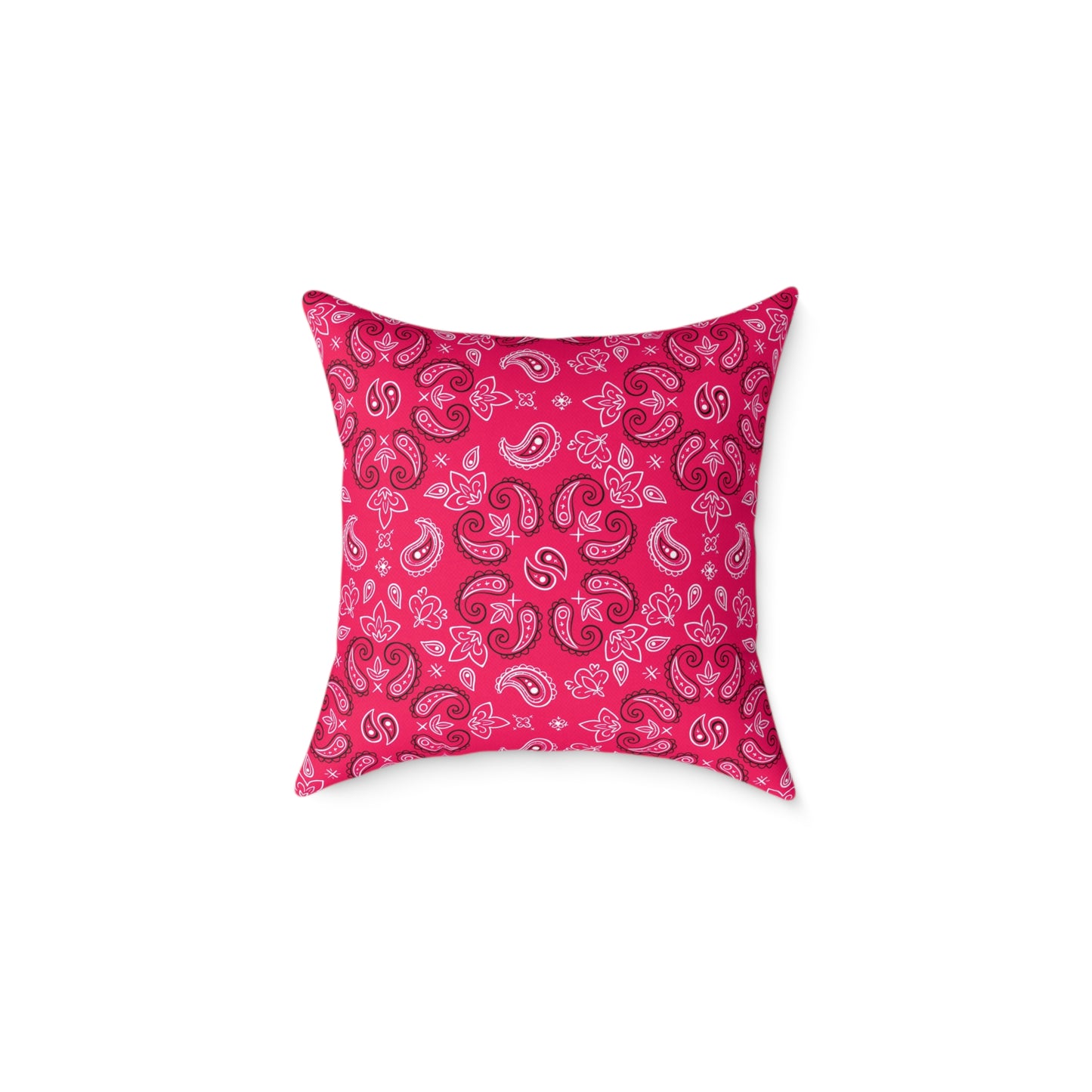 Red-Rose Paisley Pattern Pillow | Square Throw Pillow