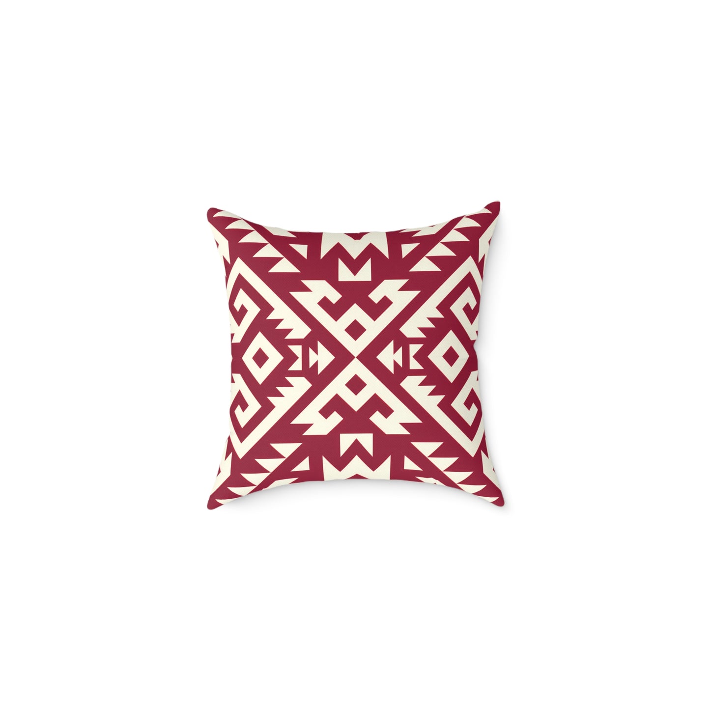 Burgundy Aztec Boho Geometric Pillow | Square Throw Pillow