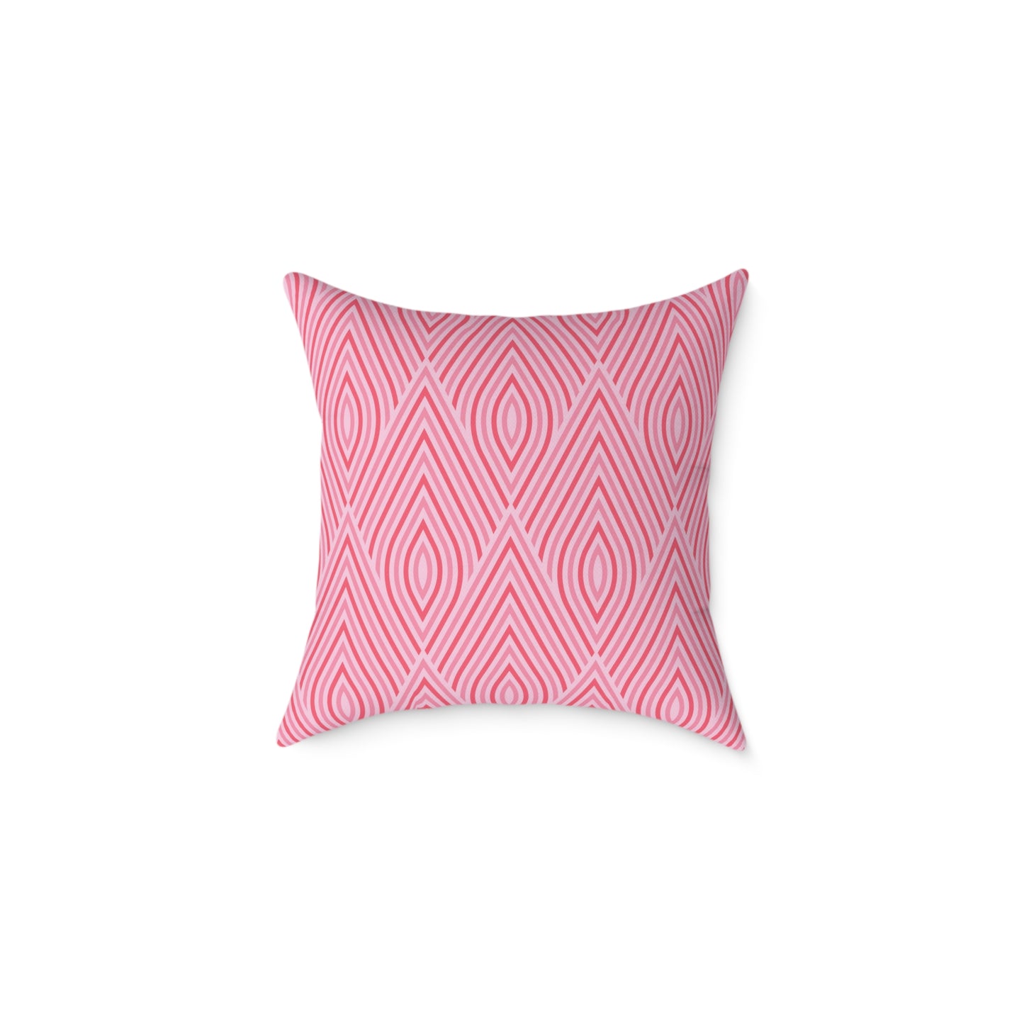 Pink Geometric Ikat Pattern Square Pillow | Decorative Throw Pillow