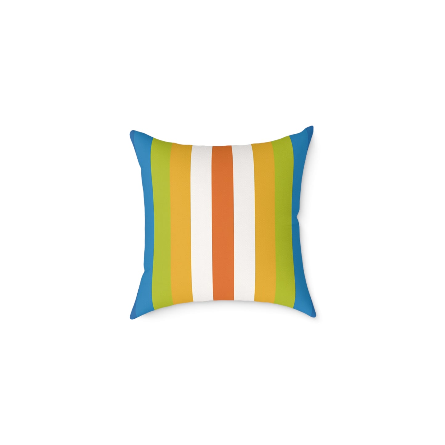 Retro Rainbow Stripes Pillow | Square Poly Canvas Pillow