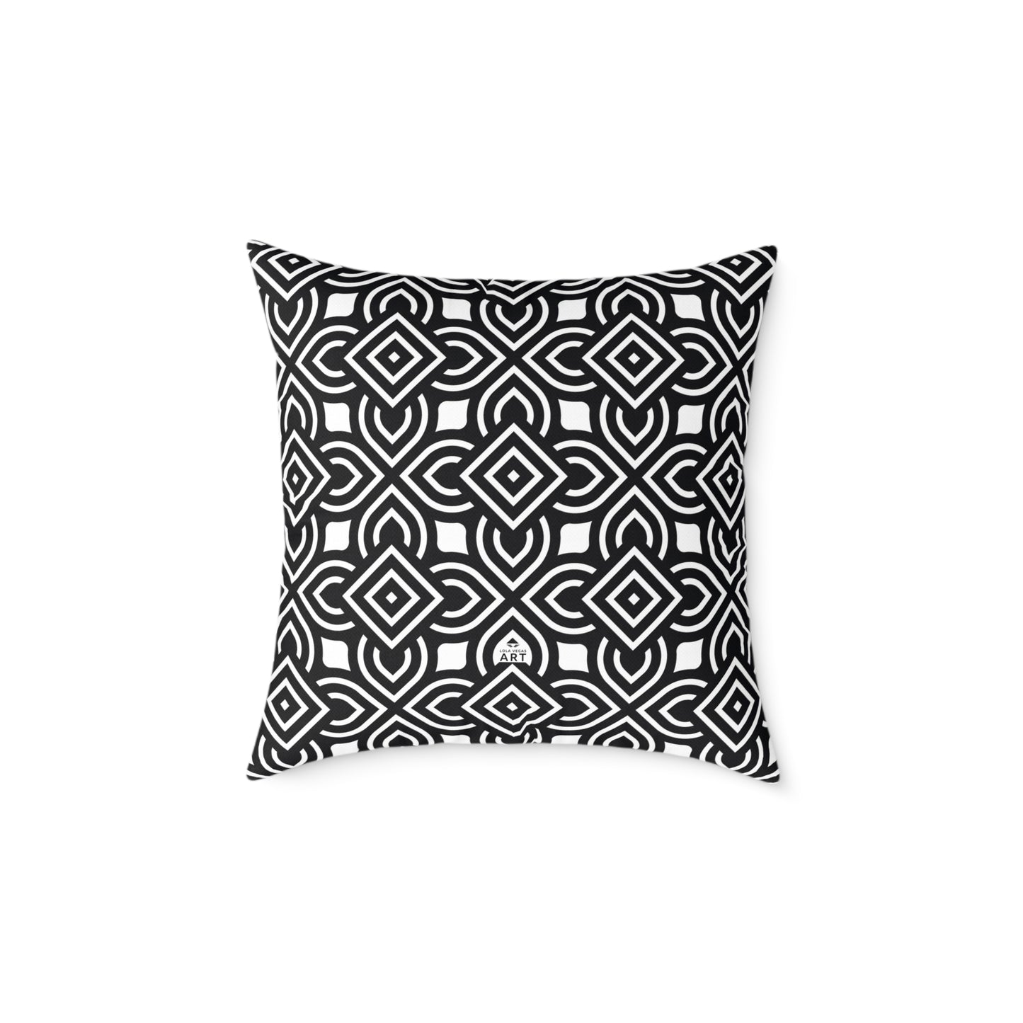 Black White Geometric Pattern Square Pillow | Modern Home Decor, Black and White Accent Cushion, Gift for Homeowners, Cozy Throw Pillow