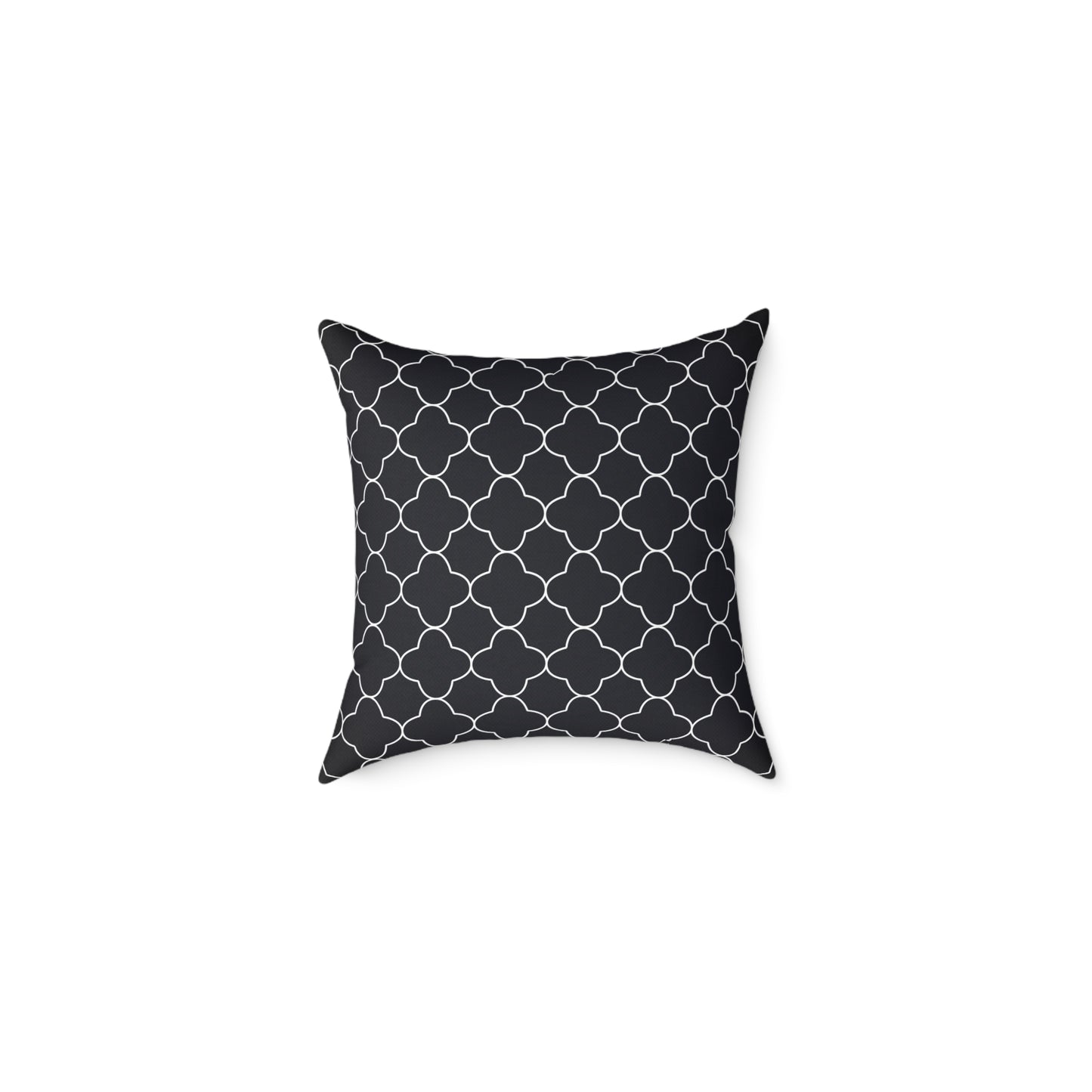 Black and White Moroccan Trellis Pattern Square Pillow | Geometric Throw Pillow