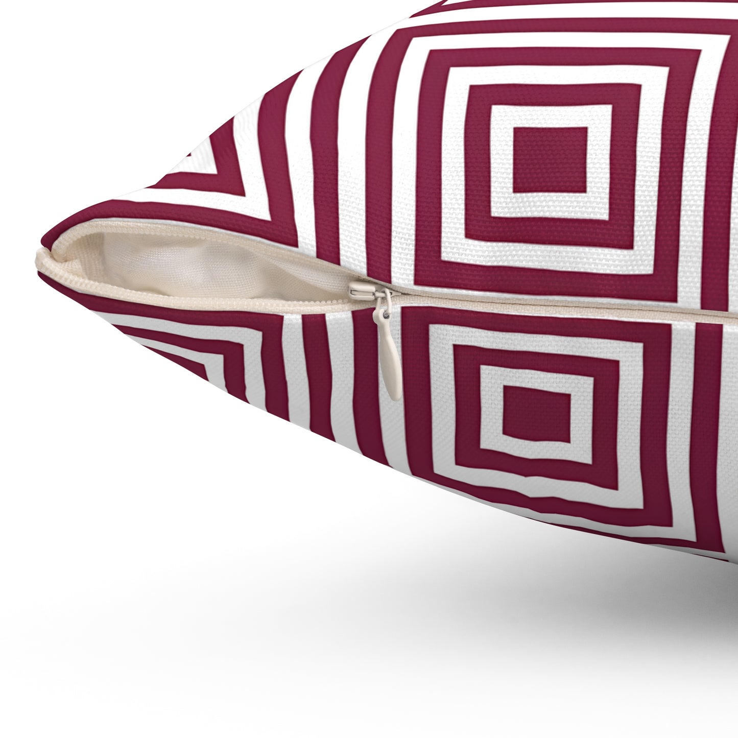 Burgundy Stylish Geometric Square Pillow | Modern Decor, Home Cushion, Living Room Accent, Gift for Her, Boho Pillows