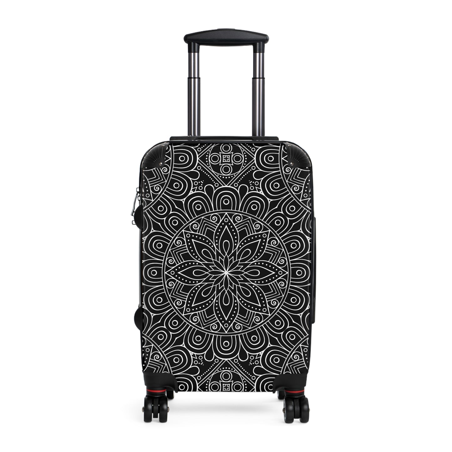 Black White Mandala Suitcase | Floral Geometric Carry-On